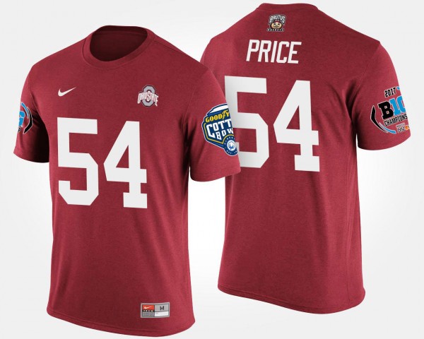 Ohio State Buckeyes Billy Price Men's #54 Big Ten Conference Cotton Bowl Bowl Game Scarlet College Football T-Shirt 2404VHHD5